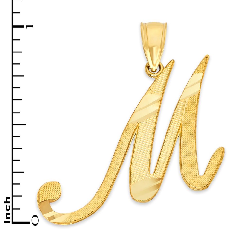 14k Real Solid Gold Personalized Initial Pendant - image 3